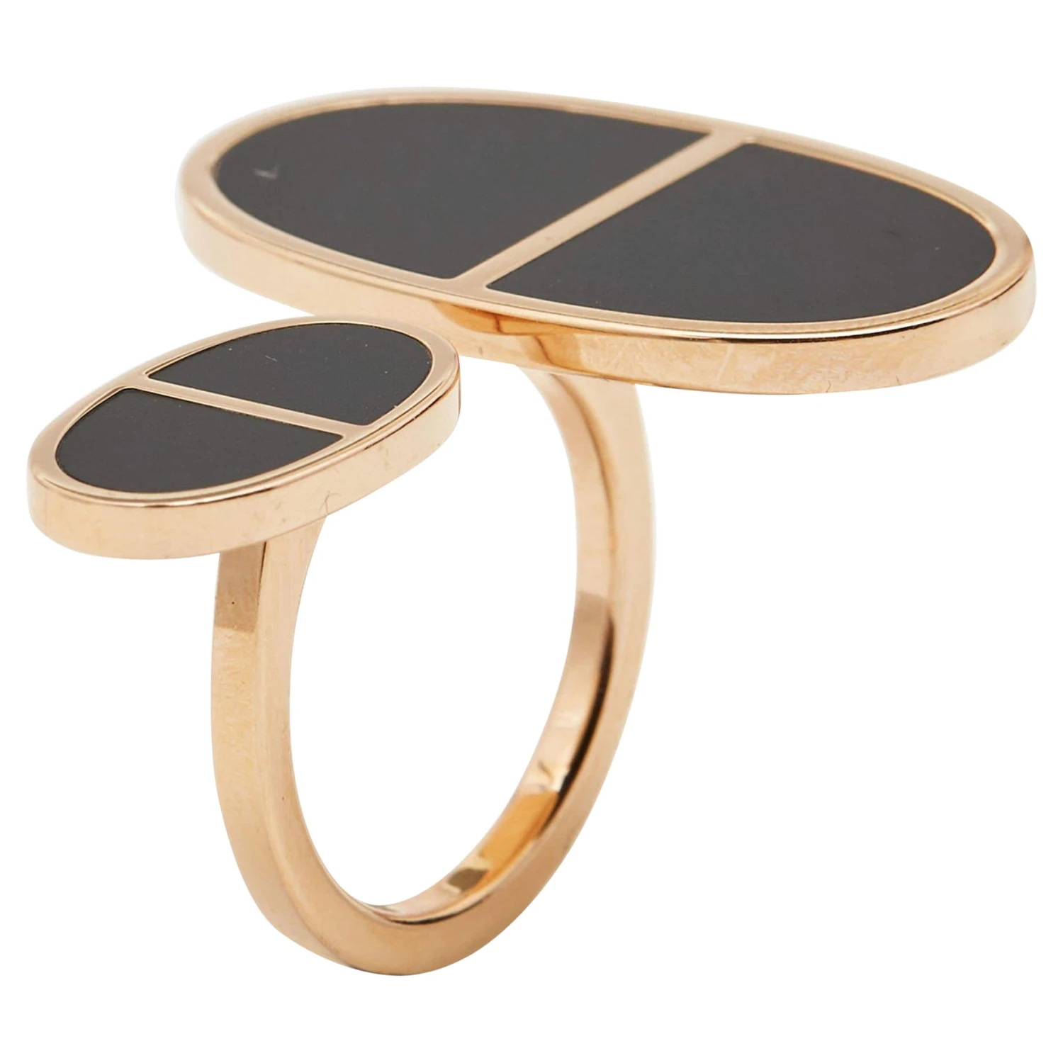 Hermes Chaine D'Ancre Verso Ceramic 18k Rose Gold Very Large Model Ring Size 52 3 Hermes Chaine D'Ancre Verso Ceramic 18k Rose Gold Very Large Model Ring Size 52