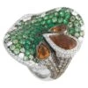 Maggioro 18K White Gold 3.09C White & Brown Diamond, Citrine And Tsvaorite Ring -Mode Bijouterie Magasin 19530382 datamatics
