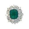 Emerald 6.05 Carat & Diamond 3.03 Carat Engagement Statement Cocktail Ring
