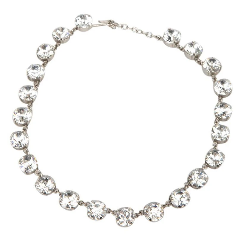 Balenciaga Women's Silver-Tone Crystal Collar Necklace 3 Balenciaga Women's Silver-Tone Crystal Collar Necklace