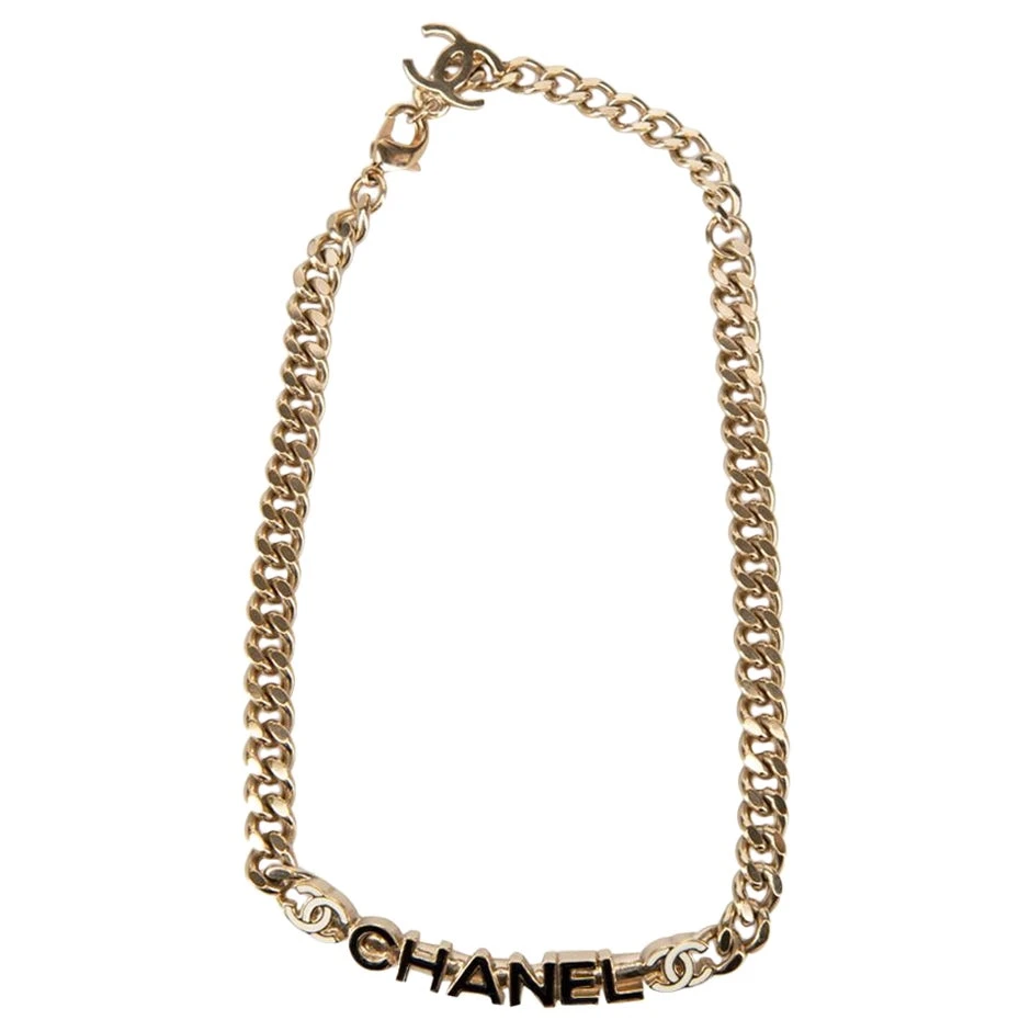 Chanel Women's Gold Tone 22S CC Logo Enamel Inlay Chain Necklace 3 Chanel Women's Gold Tone 22S CC Logo Enamel Inlay Chain Necklace