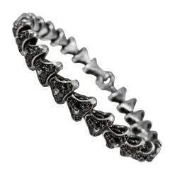 David Yurman Armory Single Row Link Bracelet With Black Diamonds