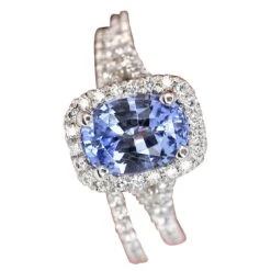 2.12ct Avery 14kt Cornflower Blue Sapphire Diamond Split Shank Halo Bridal Set -Mode Bijouterie Magasin 19591682 datamatics