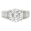 Unknown Vintage Platinum Ideal 5.02ctw GIA Round Brilliant Diamond W/ Waterfall Baguette