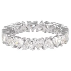 Alexander 2.82 Carat Heart Diamond D-F VVS Eternity Band 18k White Gold