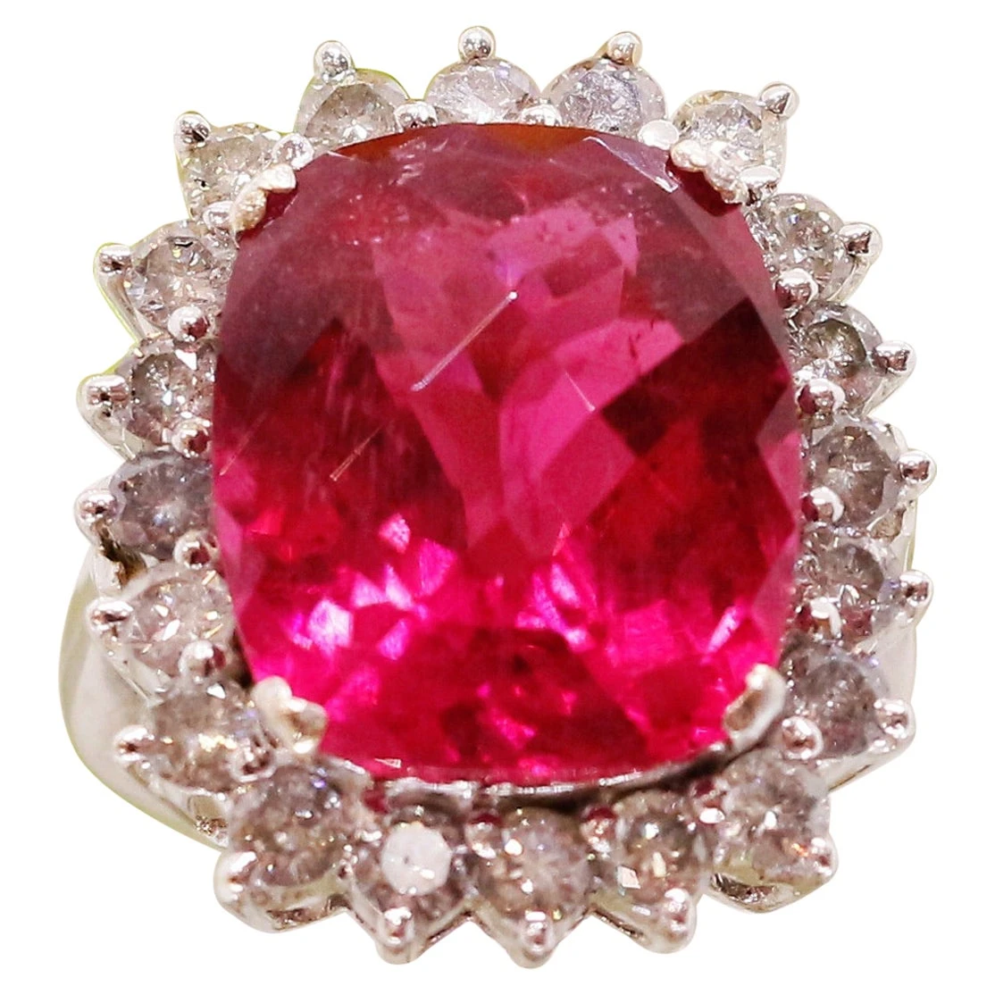 Unknown Tourmaline Engagement Ring In 18k White Gold 3 Unknown Tourmaline Engagement Ring In 18k White Gold