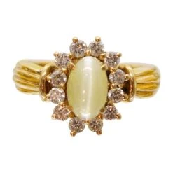Unknown Natural Cats Eye Diamond Ring