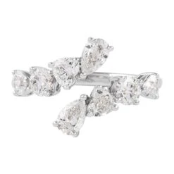 Alexander 1.54ct Multi Diamond Bypass Wrap Ring 18k White Gold
