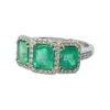 Unknown Natural Vivid 2 Carat Colombian Emerald Diamond Ring 18ct White Gold Valuation