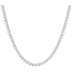 Unknown 18 Karat White Gold Diamond Tennis Necklace