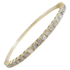 3.75 Carat Flexible Bangle Yellow Gold 14 Karat Bracelet