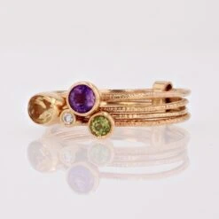 Unknown Modern Fine Stones Rose Gold Four Rings -Mode Bijouterie Magasin 19 661B02 master