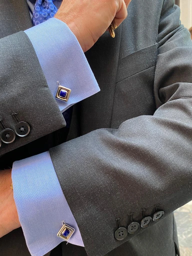 Vintage Chopard Diamond Lapis Rotating Cufflinks 18 Karat White Gold, Circa 2000 8 Vintage Chopard Diamond Lapis Rotating Cufflinks 18 Karat White Gold, Circa 2000 – Image 6