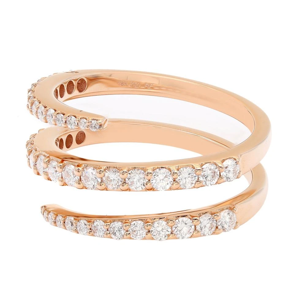 Elizabeth Fine Jewelry 0.83 Carat Diamond Multi-Row Spiral Ring 18k Rose Gold 4 Elizabeth Fine Jewelry 0.83 Carat Diamond Multi-Row Spiral Ring 18k Rose Gold – Image 2