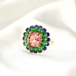 *Sale* IGI 14k 8.76 Carat Tourmaline&Sapphire Antique Art Deco Engagement Ring -Mode Bijouterie Magasin 1 master 1