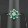 Unknown 18 Carat White Gold Emerald & Diamond Cluster Ring Size Uk O 4.0g -Mode Bijouterie Magasin 1 master 10