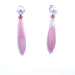 18k White Gold White Pearl Studs With Modular 18k Rose Gold Conch Jackets 9 18k White Gold White Pearl Studs With Modular 18k Rose Gold Conch Jackets -Mode Bijouterie Magasin 1 master 17