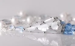 Unknown Gold Tassel Necklace With Australian Pearls, White Diamonds And Aquamarines -Mode Bijouterie Magasin 1 master 20