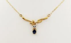 Unknown Blue Sapphire With Diamond Necklace Set In 18 Karat Gold Settings -Mode Bijouterie Magasin 1 master 24