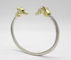 Paul Eaton Sculpted Pony Heads On Sterling Silver Twisted Bangle Bracelet -Mode Bijouterie Magasin 1 master 27