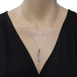 Damiani 18k White & Rose Gold, White Diamond Bar Necklace 7 Damiani 18k White & Rose Gold, White Diamond Bar Necklace -Mode Bijouterie Magasin 20017093b master