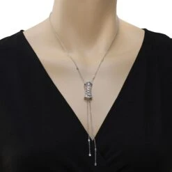 Damiani Burlesque 18k White Gold, Diamond Lariat Necklace -Mode Bijouterie Magasin 20049153b 1 master