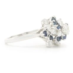 Unknown 14 Karat White Gold Sapphire And Diamond Spiral Cocktail Ring 7 Unknown 14 Karat White Gold Sapphire And Diamond Spiral Cocktail Ring -Mode Bijouterie Magasin 200 3064 2 master