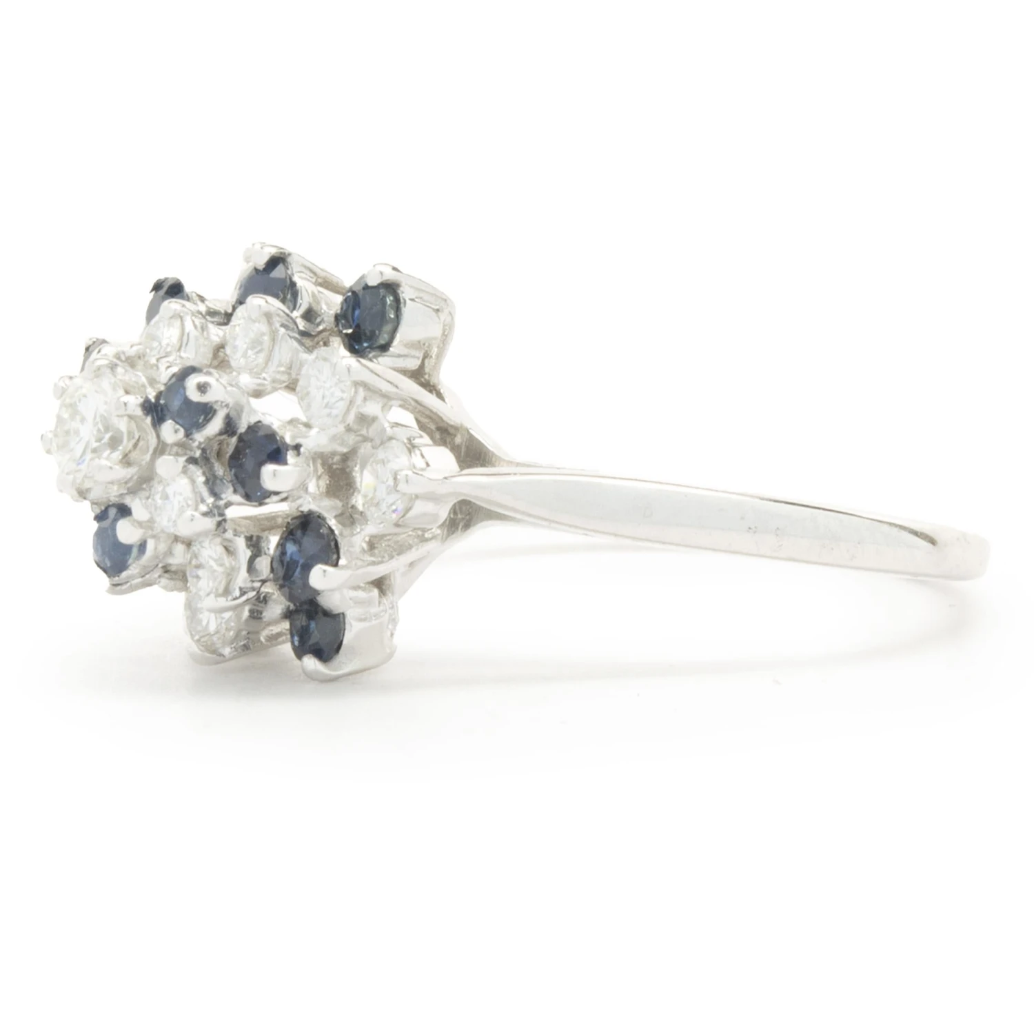 Unknown 14 Karat White Gold Sapphire And Diamond Spiral Cocktail Ring 6 Unknown 14 Karat White Gold Sapphire And Diamond Spiral Cocktail Ring – Image 4