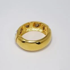 Kenneth Jay Lane KJL Chunky Gold Bangle Bracelet With Oversized Clear Crystals 10 Kenneth Jay Lane KJL Chunky Gold Bangle Bracelet With Oversized Clear Crystals -Mode Bijouterie Magasin 20190810 210252 master