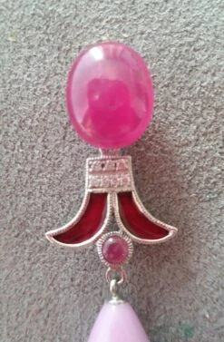 Art Deco Style Ruby Phosphosiderite 14K Gold Diamonds Red Enamel Dangle Earrings 13 Art Deco Style Ruby Phosphosiderite 14K Gold Diamonds Red Enamel Dangle Earrings -Mode Bijouterie Magasin 20200610 132526 master