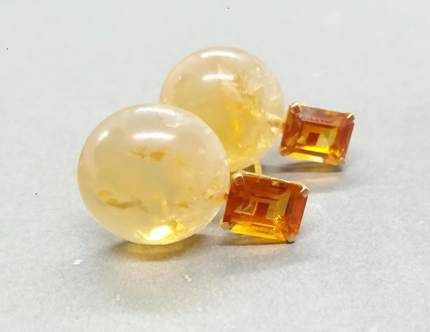Octagon Cut Faceted Cognac Citrine Golden Citrine Button 14 Kt Solid Yellow Gold 13 Octagon Cut Faceted Cognac Citrine Golden Citrine Button 14 Kt Solid Yellow Gold – Image 11