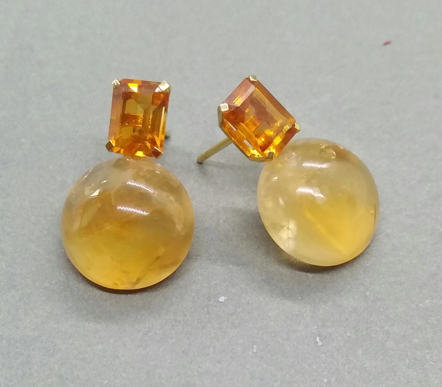 Octagon Cut Faceted Cognac Citrine Golden Citrine Button 14 Kt Solid Yellow Gold 12 Octagon Cut Faceted Cognac Citrine Golden Citrine Button 14 Kt Solid Yellow Gold – Image 10
