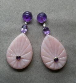 Amethyst White Gold Diamonds Engraved Pink Opal Flat Drops Earrings 19 Amethyst White Gold Diamonds Engraved Pink Opal Flat Drops Earrings -Mode Bijouterie Magasin 20201213 010210 master