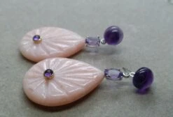 Amethyst White Gold Diamonds Engraved Pink Opal Flat Drops Earrings 18 Amethyst White Gold Diamonds Engraved Pink Opal Flat Drops Earrings -Mode Bijouterie Magasin 20201213 010232 master