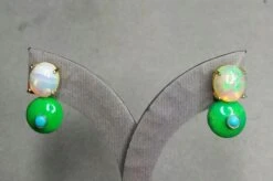 Solid Opal Cabochons Turkmenistan Green Turquoise Blue Turquoise Gold Earrings 21 Solid Opal Cabochons Turkmenistan Green Turquoise Blue Turquoise Gold Earrings -Mode Bijouterie Magasin 20210224 031326 master