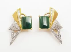 Jade With Diamond Origami Earrings Set In 18 Karat Gold 15 Jade With Diamond Origami Earrings Set In 18 Karat Gold -Mode Bijouterie Magasin 20210320 125929 master