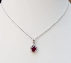 Unknown Ruby With Diamond Pendant Set In 18 Karat White Gold Settings -Mode Bijouterie Magasin 20210604 135343 master
