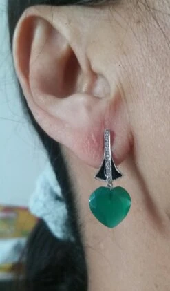 Art Deco Style Heart Shape Green Onyx Gold Diamonds Black Enamel Dangle Earrings 23 Art Deco Style Heart Shape Green Onyx Gold Diamonds Black Enamel Dangle Earrings -Mode Bijouterie Magasin 20210920 220825 master