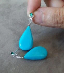 Art Deco Style Diamond Gold Green Enamel Natural Turquoise Plain Drop Earrings 20 Art Deco Style Diamond Gold Green Enamel Natural Turquoise Plain Drop Earrings -Mode Bijouterie Magasin 20211110 154103 master