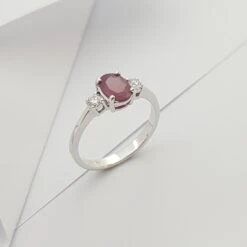 Unknown Ruby With Diamond Ring Set In 18 Karat White Gold Settings -Mode Bijouterie Magasin 20220124 113231 master