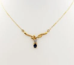 Unknown Blue Sapphire With Diamond Necklace Set In 18 Karat Gold Settings -Mode Bijouterie Magasin 20220220 135029 master