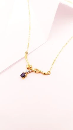 Unknown Blue Sapphire With Diamond Necklace Set In 18 Karat Gold Settings -Mode Bijouterie Magasin 20220221 121726 master