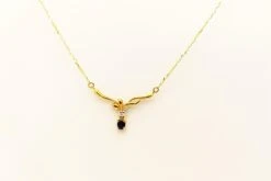 Unknown Blue Sapphire With Diamond Necklace Set In 18 Karat Gold Settings -Mode Bijouterie Magasin 20220221 123330 master