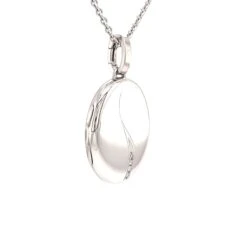 Oval Locket Pendant Solid 18k White Gold 4 Diamonds 0.04ct H VS -Mode Bijouterie Magasin 2022 11 04 10 39 12 3jZVl master