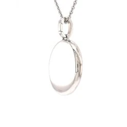 Oval Locket Pendant Solid 18k White Gold 4 Diamonds 0.04ct H VS -Mode Bijouterie Magasin 2022 11 04 10 39 46 CcbQX master