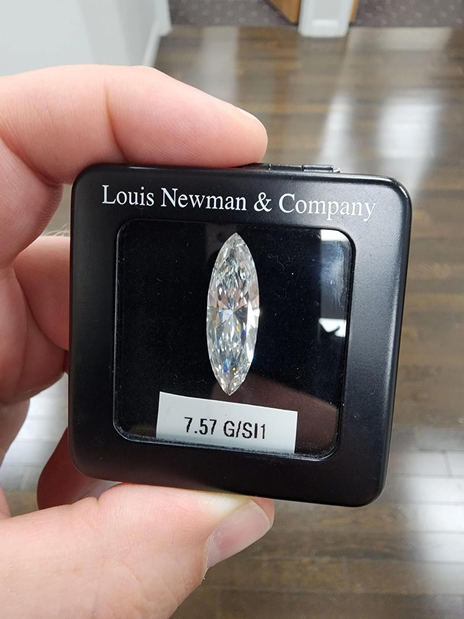 Louis Newman & Co GIA Certified 7.57 Carat Marquise Cut Diamond Three Stone Ring 8 Louis Newman & Co GIA Certified 7.57 Carat Marquise Cut Diamond Three Stone Ring – Image 6