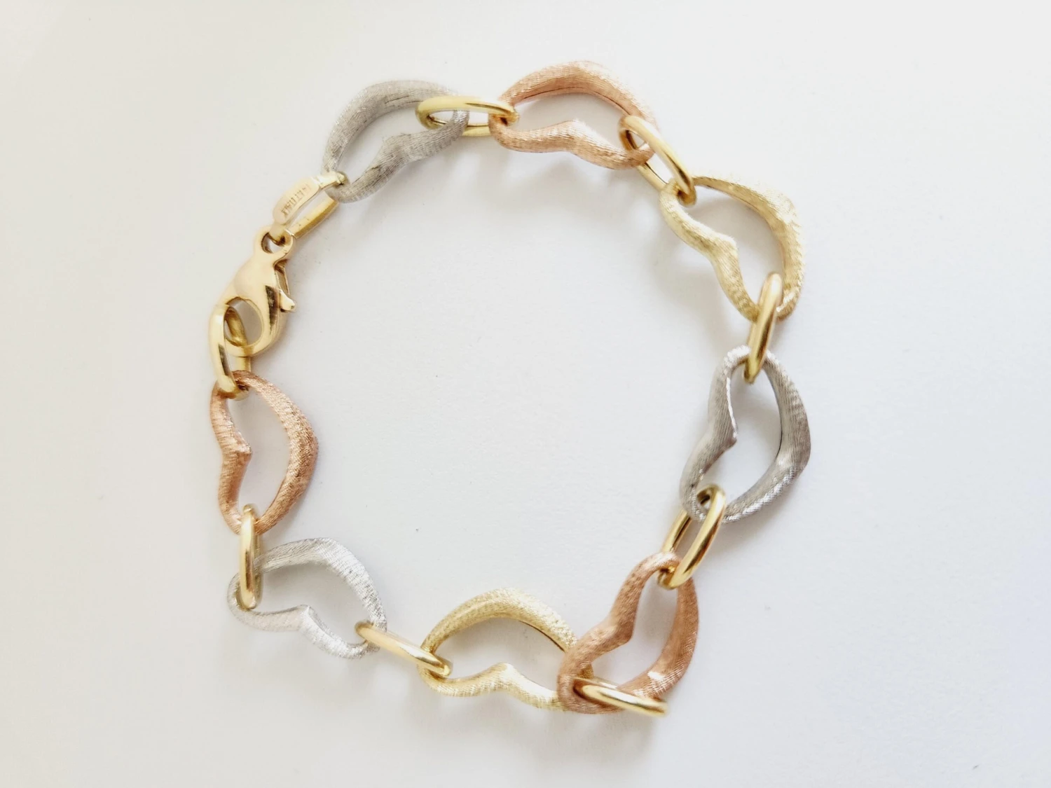 14 Karat Tri Color Gold Italian Bracelet 8 14 Karat Tri Color Gold Italian Bracelet – Image 6