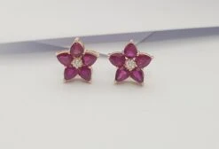 Unknown Ruby With Diamond Earrings Set In 18k Rose Gold Settings -Mode Bijouterie Magasin 20230619 140650 master