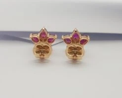 Unknown Ruby With Diamond Earrings Set In 18k Rose Gold Settings -Mode Bijouterie Magasin 20230619 140719 master