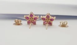 Unknown Ruby With Diamond Earrings Set In 18k Rose Gold Settings -Mode Bijouterie Magasin 20230619 140833 master